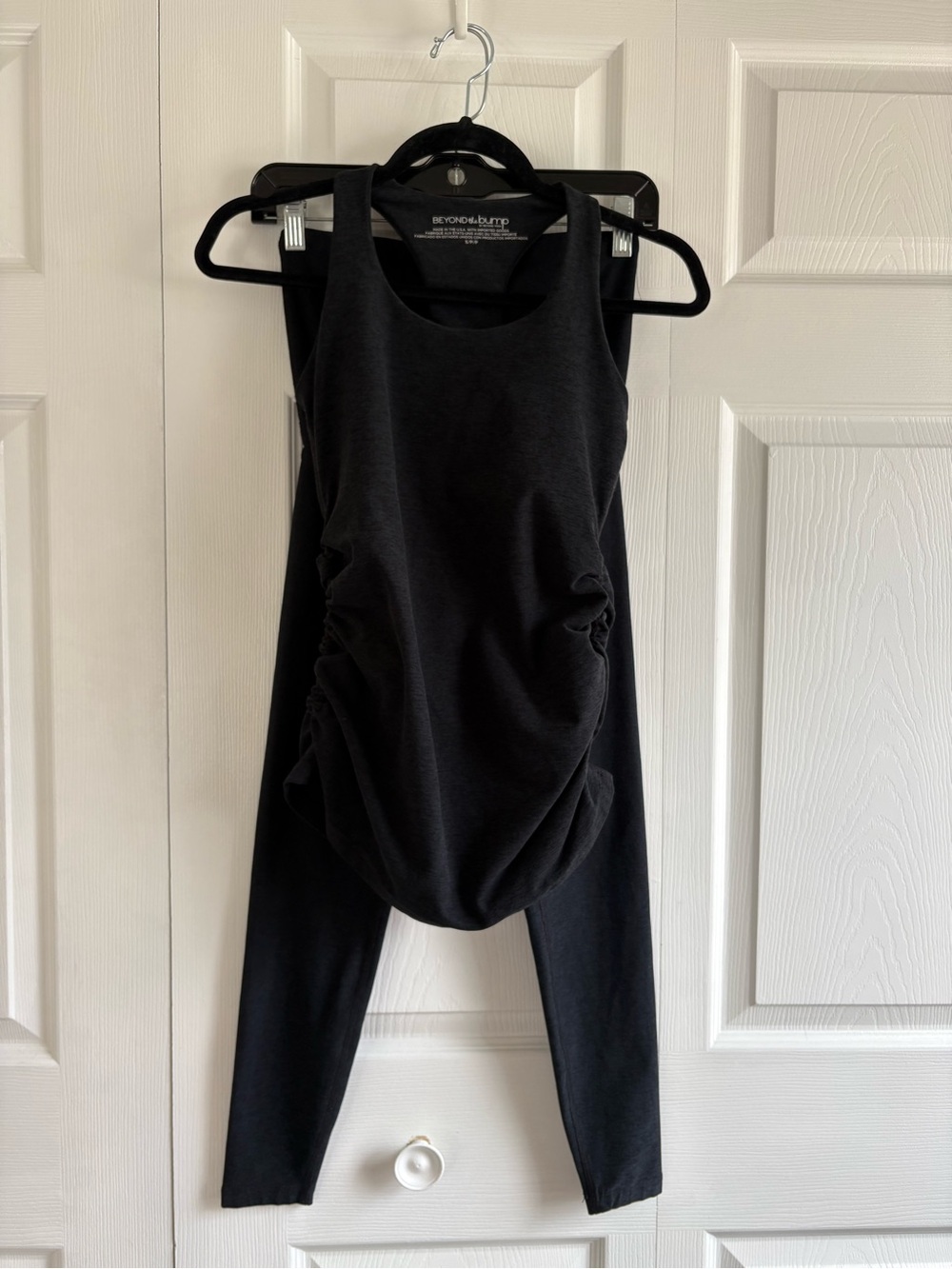 Beyond Yoga Bump Pregnancy Maternal Set Top Leggings S Heather Grey Yoga Pilates